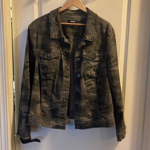 Camouflage Button Up Jean Jacket 2x